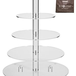 Jusalpha Large 5-Tier Acrylic Round Wedding Cake Stand/Cupcake Stand Tower/Dessert Stand/Pastry Serving Platter/Food Display Stand (5RF)