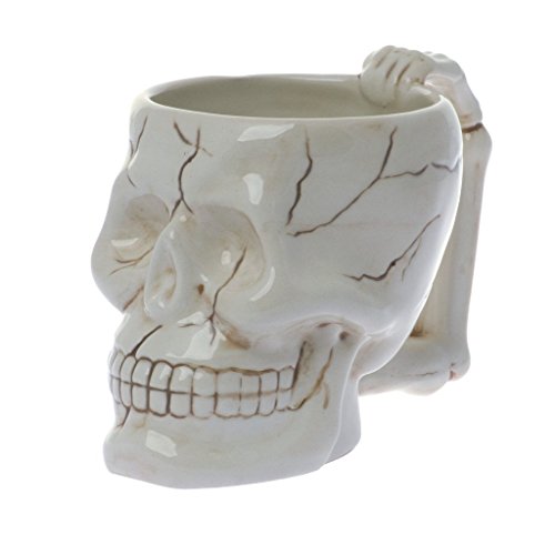 Human Skull Novelty Coffee Mug - Diabolical Bonehead Cup Ceramic 16 oz. Pacific Trading