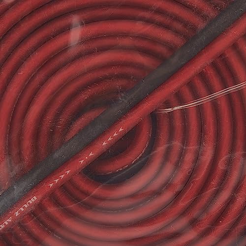 Bullz Audio BPES10.25 25' True 10 Gauge AWG Car Home Audio Speaker Wire Cable Spool (Clear Red/)