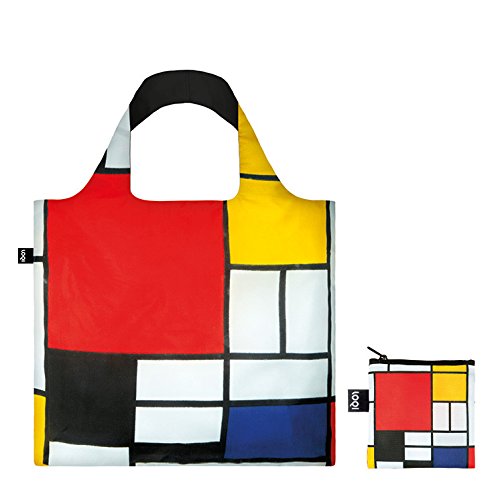 LOQI Museum Piet Mondrian's Composition Reusable Shopping Bag, Multicolored