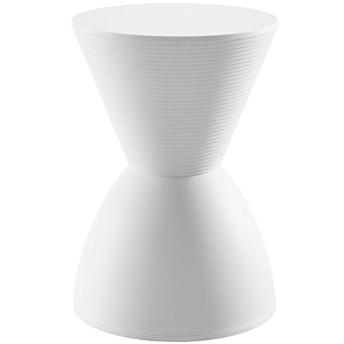 Modway Haste Contemporary Modern Hourglass Accent Stool in White