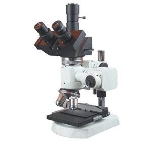 radical 1200x trinocular incident light microscope w xy stage & geology polarizing kit with camera port