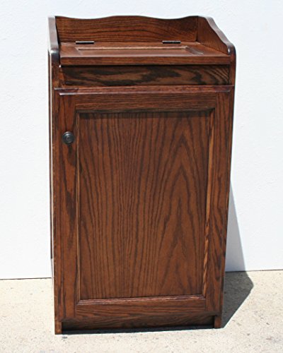 Wood Wastebasket, Kitchen Organizer Storage, Trash Can. Coffee Oak Color
