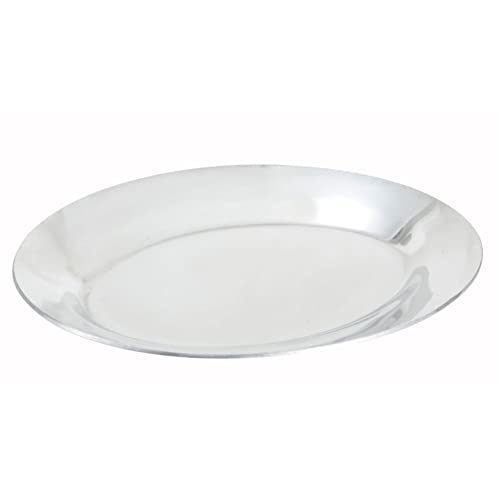 Winco APL-12 Aluminum 12-3/4" x 8-1/2" Oval Platter