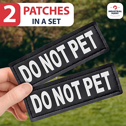 Industrial Puppy Do Not Pet Patch - Attachable Patches with Hook Backing for Do Not Pet Dog Vest Harness or Collar - Service Dog, Emotional Support, Service Dog in Training, and Therapy Dog Patches