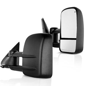 ECCPP Towing Mirrors for Chevy for Silverado for Tahoe for Suburban for GMC for Sierra for Yukon XL Black Power Heated Towing Side Mirrors 2000 2001 2002