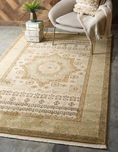 unique loom palace collection area rug - saray (5' 1" x 8' rectangle, cream/ light brown)