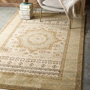 Unique Loom Palace Collection Area Rug - Saray (5' 1" x 8' Rectangle, Cream/ Light Brown)