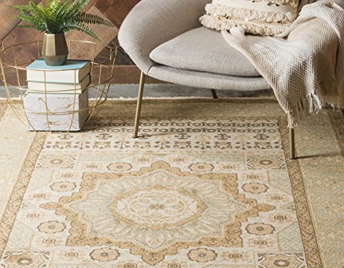 Unique Loom Palace Collection Area Rug - Saray (5' 1" x 8' Rectangle, Cream/ Light Brown)