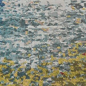 Unique Loom Estrella Collection Colorful, Gradient, Abstract, Vintage, Distressed Area Rug, 5 ft x 8 ft, Blue/Beige