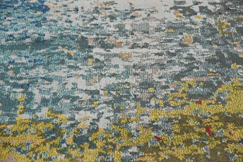 Unique Loom Estrella Collection Colorful, Gradient, Abstract, Vintage, Distressed Area Rug, 5 ft x 8 ft, Blue/Beige