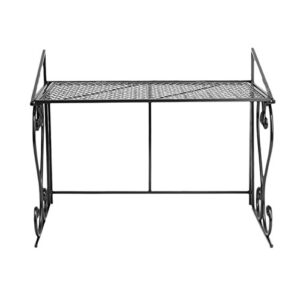 DAZONE Metal Microwave Rack Shelf Kitchen Counter and Cabinet Shelf (Black)