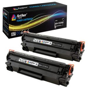 arthur imaging compatible toner cartridge replacement for hewlett packard ce285a (hp 85a) (black 2-pack)