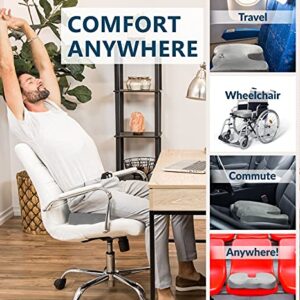 ComfiLife Gel Enhanced Seat Cushion - Non-Slip Orthopedic Gel & Memory Foam Coccyx Cushion for Tailbone Pain - Office Chair Car Seat Cushion - Sciatica & Back Pain Relief