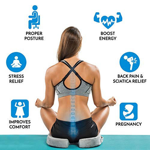 ComfiLife Gel Enhanced Seat Cushion - Non-Slip Orthopedic Gel & Memory Foam Coccyx Cushion for Tailbone Pain - Office Chair Car Seat Cushion - Sciatica & Back Pain Relief