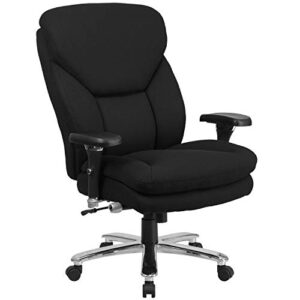 flash furniture hercules series 24/7 intensive use big & tall 400 lb. rated black fabric executive ergonomic office chair with lumbar knob