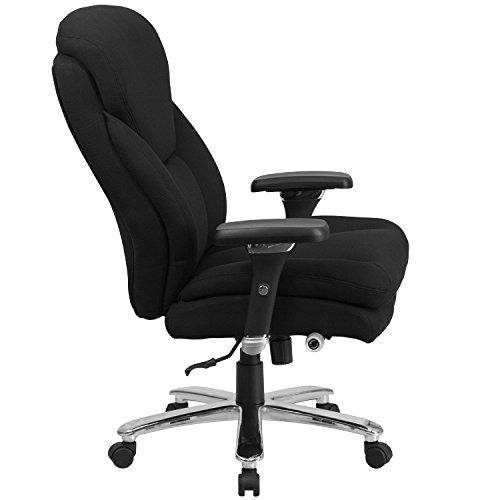 Flash Furniture HERCULES Series 24/7 Intensive Use Big & Tall 400 lb. Rated Black Fabric Executive Ergonomic Office Chair with Lumbar Knob