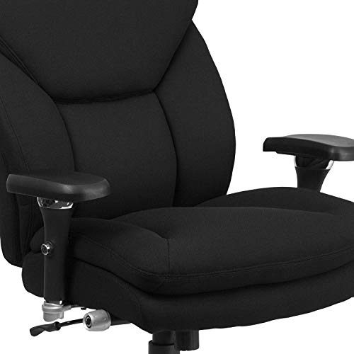 Flash Furniture HERCULES Series 24/7 Intensive Use Big & Tall 400 lb. Rated Black Fabric Executive Ergonomic Office Chair with Lumbar Knob