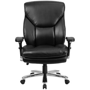 Flash Furniture HERCULES Series 24/7 Intensive Use Big & Tall 400 lb. Rated Black LeatherSoft Ergonomic Office Chair with Lumbar Knob