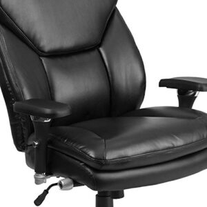 Flash Furniture HERCULES Series 24/7 Intensive Use Big & Tall 400 lb. Rated Black LeatherSoft Ergonomic Office Chair with Lumbar Knob