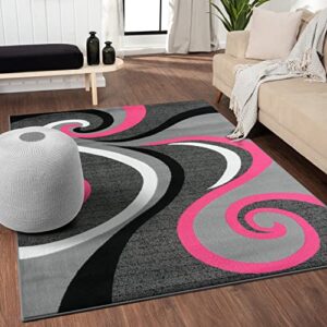 0327 Pink 7'10x10'6 Area Rug Carpet Large New