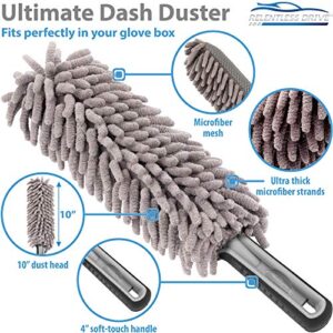 Relentless Drive Car Duster Kit – Microfiber Car Brush Duster Exterior and Interior, Car Detail Brush, Lint and Scratch Free, Duster for Car, Truck, SUV, RV and Motorcycle