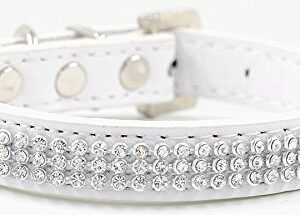 Bling Rhinestone Dog Pet Cat Puppy Pu Leather Collar Crystal Diamonds Size S M