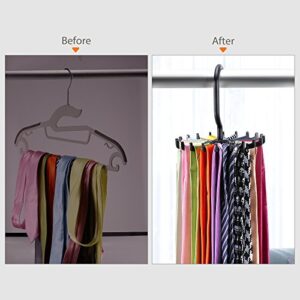 IPOW 2 Pack Updated Twirl Tie Rack Belt Hanger Holder Hook for Closet Organizer Storage