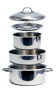 camco premium nesting cookware set | stainless-steel | 7-piece set (43920)