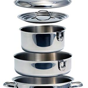 Camco Premium Nesting Cookware Set | Stainless-Steel | 7-Piece Set (43920)