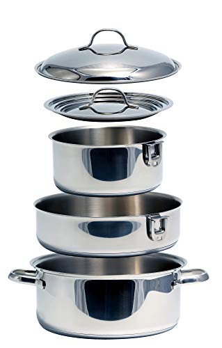 Camco Premium Nesting Cookware Set | Stainless-Steel | 7-Piece Set (43920)