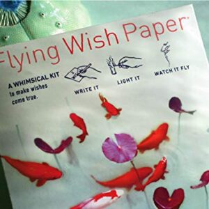 Flying Wish Paper - Write it, Light it, Watch it Fly - KOI Pond, A Symbol of Good Luck - 5" x 5" - Mini Kits