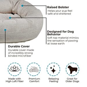 Bowsers Aspen Chenille Donut Bed for Dogs - Calming Dog Bed with Removable Tufted Cushion and Overstuffed Bolster Ring - with High Memory Polyester Fiber and Upholstery Grade Fabric - Large