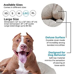 Bowsers Aspen Chenille Donut Bed for Dogs - Calming Dog Bed with Removable Tufted Cushion and Overstuffed Bolster Ring - with High Memory Polyester Fiber and Upholstery Grade Fabric - Large