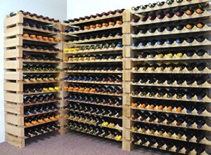 sfdisplay.com,llc. modular wine rack beechwood 40-120 bottle capacity 10 bottles across up to 12 rows newest improved model (120 bottles - 12 rows)