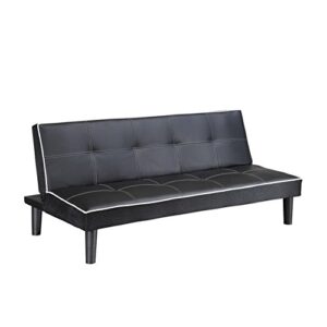 coaster furniture sofa bed with contrast piping black 550044