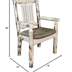 Montana Woodworks Montana Collection Captain's Chair, Ready to Finish with Upholstered Seat, Buckskin Pattern