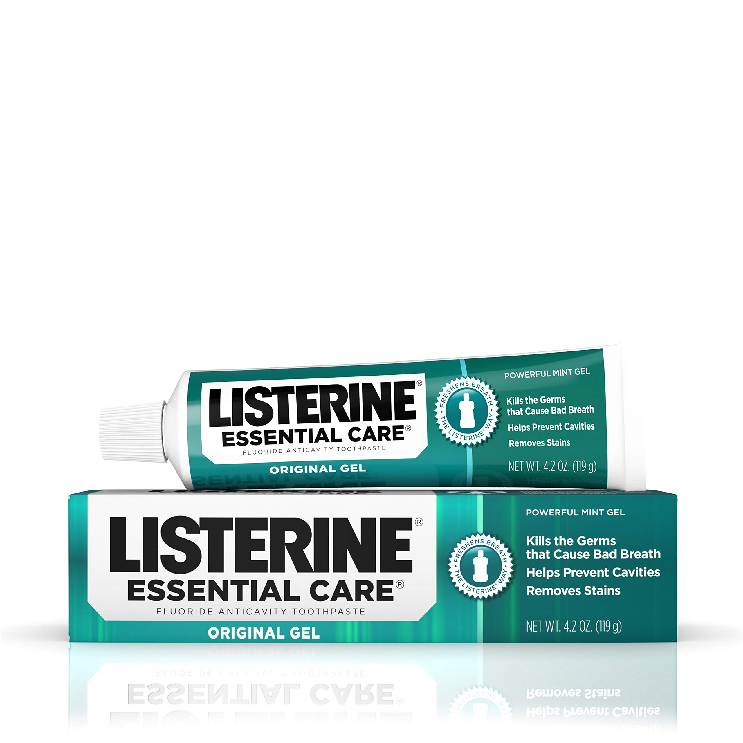 Listerine Essential Care Original Gel Fluoride Toothpaste, 4.2 Ounce (Pack of 6)