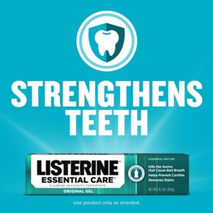 Listerine Essential Care Original Gel Fluoride Toothpaste, 4.2 Ounce (Pack of 6)