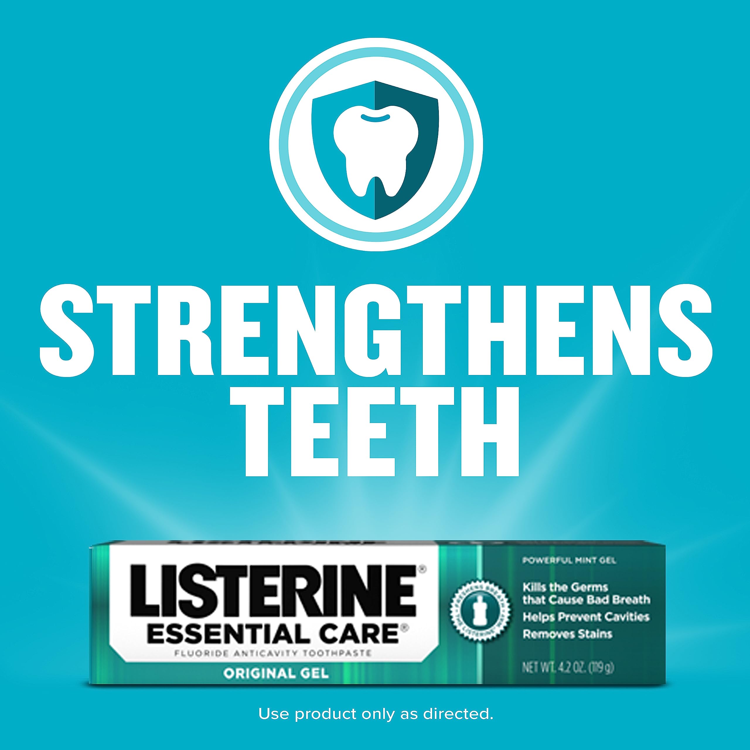 Listerine Essential Care Original Gel Fluoride Toothpaste, 4.2 Ounce (Pack of 6)