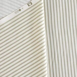 Vertical Ticking Stripe Cotton Duck Ivory/Tan, Fabric by the Yard