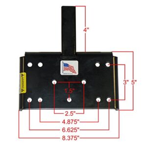 ATV/UTV Winch Mounting Plate for 1-1/4 Inch Receivers - Made in U.S.A.