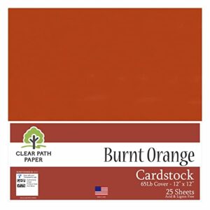 burnt orange cardstock - 12 x 12 inch - 65lb cover - 25 sheets
