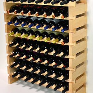 sfDisplay.com,LLC. Modular Wine Rack Beechwood 32-96 Bottle Capacity 8 Bottles Across up to 12 Rows Newest Improved Model (64 Bottles - 8 Rows)