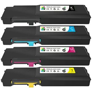 caire compatible toner cartridge for dell c3765dnf toner dell c3760dn c3760n c3765nf c3765dnf toner cartridge set (1 black 331-8429, 1 cyan 331-8432, 1 magenta 331-8431, 1 yellow 331-8430, 4-pack)