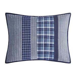 Nautica - Queen Quilt, Cotton Reversible Bedding, Home Decor for All Seasons (Adelson Blue, Queen)