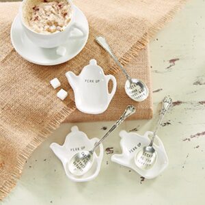 Mud Pie Caffeine Coffee Spoon Rest, White