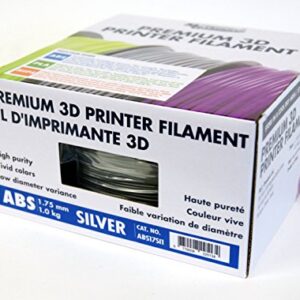 MG Chemicals Silver ABS 3D Printer Filament, 1.75 mm, 1 kg Spool