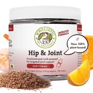 Wholistic Pet Organics Run Free: Dog Joint Health Supplement Glucosamine Chondroitin for Dogs Arthritis Pain Relief Joint Supplement Dog Calming Treat