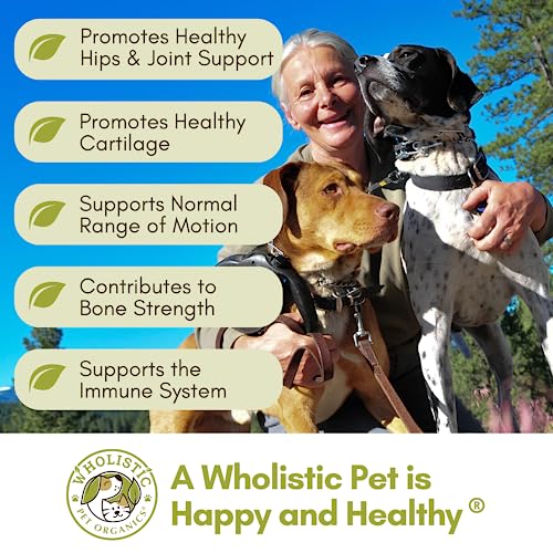 Wholistic Pet Organics Run Free: Dog Joint Health Supplement Glucosamine Chondroitin for Dogs Arthritis Pain Relief Joint Supplement Dog Calming Treat